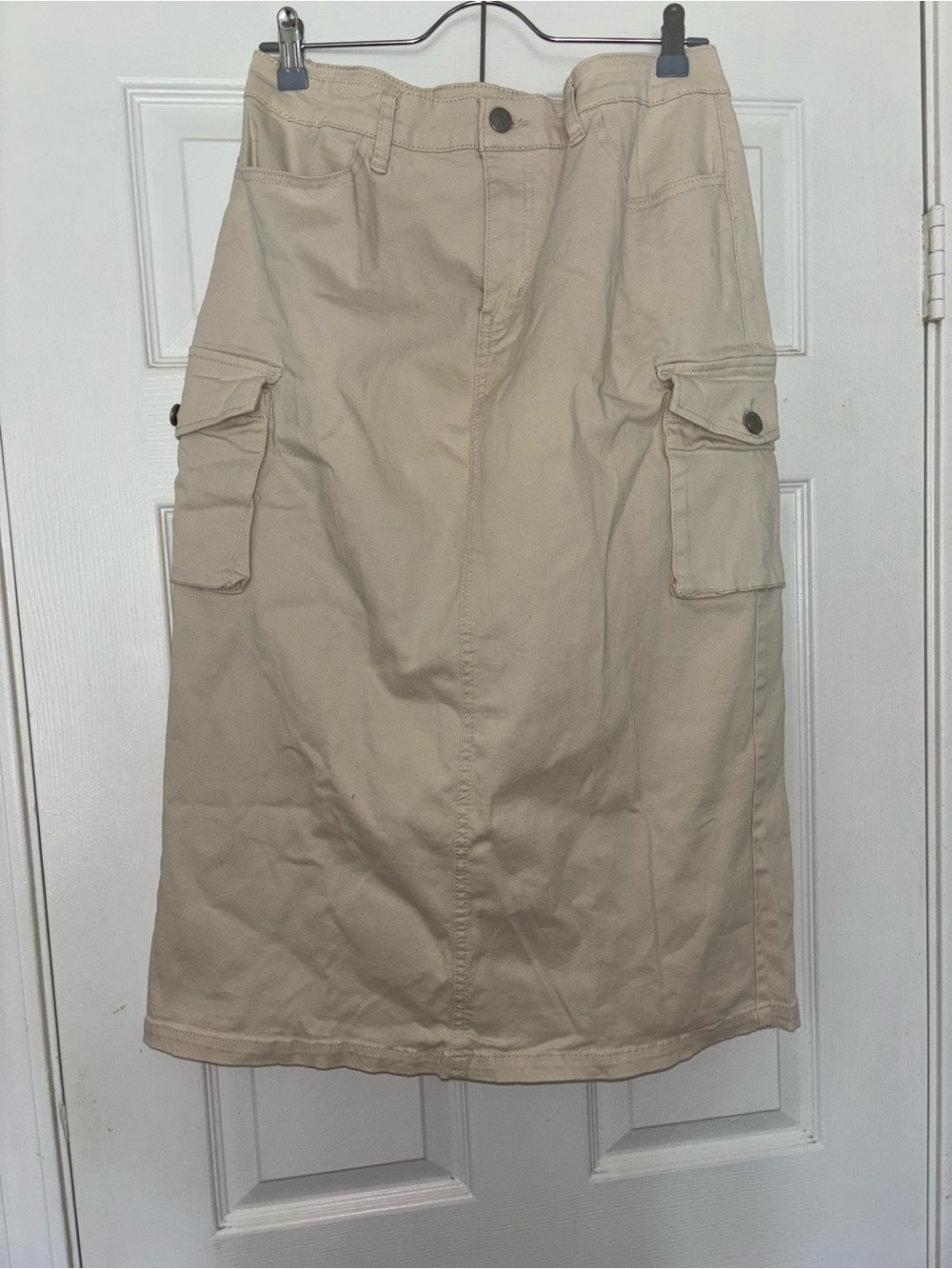 Marc New York Beige Cargo-Style Midi Skirt